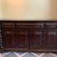 Dark Wood Console Buffet with Carved Accents